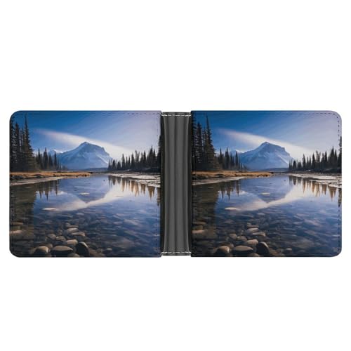 Geldbörse aus PU-Leder, herrliche Aussicht in Banff-Druck, Geldbörse mit mehreren Steckplätzen, elegante Geldbörse, Business-Geldbörse, Reisebrieftasche, Bifold Wallet, Stil, Einheitsgröße, von LQPMNK