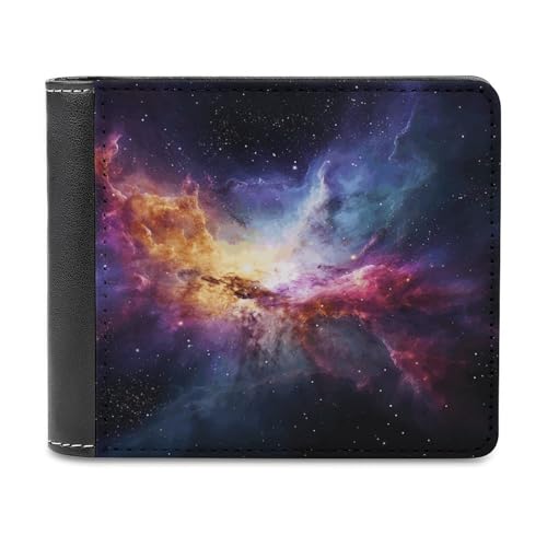 LQPMNK Brieftasche aus PU-Leder, Nebel und Galaxie-Druck, mit mehreren Steckplätzen, elegante Geldbörse, Business-Geldbörse, Reisebrieftasche, Bifold-Brieftasche, Stil, Einheitsgröße, minimalistisch, von LQPMNK