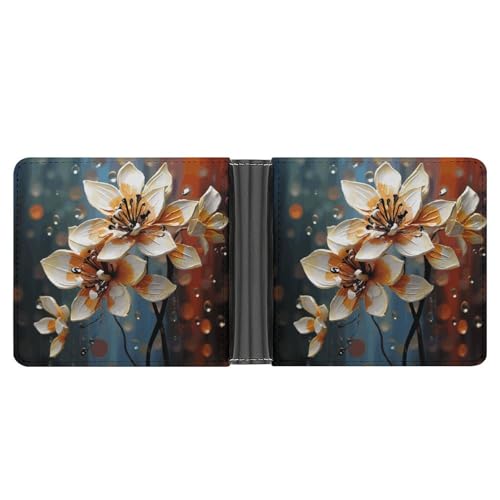 LQPMNK Brieftasche aus PU-Leder, moderne Geldbörse mit Blumendruck, mit mehreren Steckplätzen, elegante Geldbörse, Business-Geldbörse, Reisebrieftasche, Bifold Wallet, Stil, Einheitsgröße, von LQPMNK