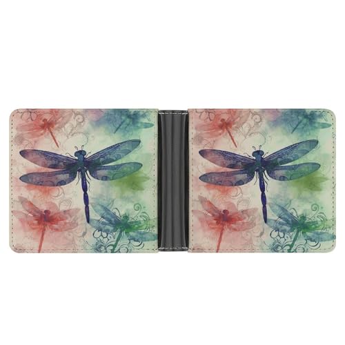 LQPMNK Brieftasche aus PU-Leder, moderne Libellen-Druck-Geldbörse mit mehreren Steckplätzen, elegante Geldbörse, Business-Geldbörse, Reisebrieftasche, Bifold-Brieftasche, Stil, Einheitsgröße, von LQPMNK