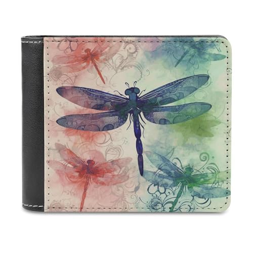 LQPMNK Brieftasche aus PU-Leder, moderne Libellen-Druck-Geldbörse mit mehreren Steckplätzen, elegante Geldbörse, Business-Geldbörse, Reisebrieftasche, Bifold-Brieftasche, Stil, Einheitsgröße, von LQPMNK