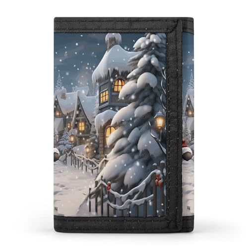 LQPMNK Dreifach gefaltete Geldbörse, Weihnachten Schnee Druck Geldbörse mit mehreren Steckplätzen Elegante Brieftasche Business Wallet Reisebrieftasche Multi-Taschen-Brieftasche, Stil, Einheitsgröße, von LQPMNK