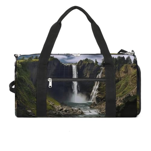 LQPMNK Fitness Tasche, Berg und Wasserfall Druck Wiederverwendbare Turnbeutel Sport Reise Fitness Tasche Essentials Gym Bag mit Schuhfach, Stil, Stil, Einheitsgröße, Stil:, Einheitsgröße LQPMNK Fitness Tasche, Berg und Wasserfall Druck Wiederverwendbare Turnbeutel Sport Reise Fitness Tasche Essentials Gym Bag mit Schuhfach, Stil, Stil, Einheitsgröße, Stil:, Einheitsgröße von LQPMNK