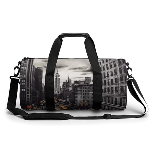LQPMNK Fitness Tasche, Dark City Print Wiederverwendbare Turnbeutel Sport Reise Fitness Tasche Essentials Gym Bag mit Schuhfach, 45.0 cm/22.9 cm/22.9 cm/22.9 cm, Style, Style, 45.0 cm/22.9 cm/22.9 von LQPMNK