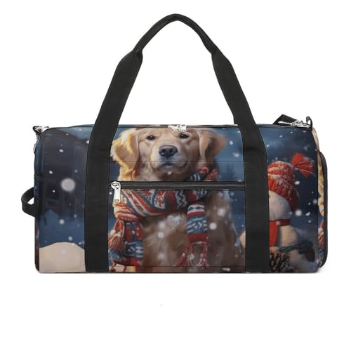 LQPMNK Fitness Tasche, Frohe Weihnachten Niedlicher Hund Schneemann Druck Wiederverwendbare Turnbeutel Sport Reise Fitness Tasche Essentials Gym Bag mit Schuhfach, Stil, Stil, Einheitsgröße, Stil:, LQPMNK Fitness Tasche, Frohe Weihnachten Niedlicher Hund Schneemann Druck Wiederverwendbare Turnbeutel Sport Reise Fitness Tasche Essentials Gym Bag mit Schuhfach, Stil, Stil, Einheitsgröße, Stil:, von LQPMNK