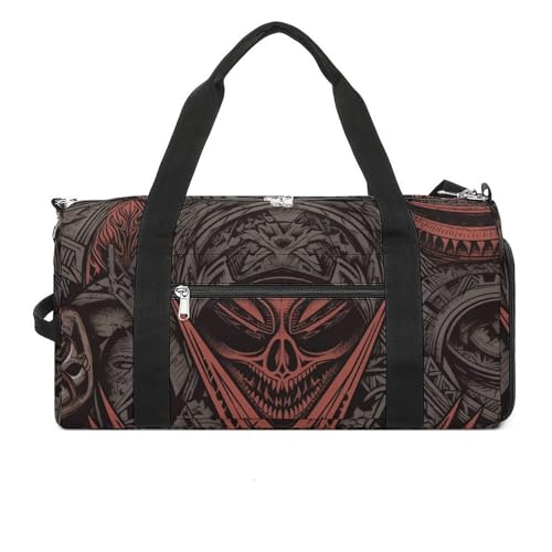 LQPMNK Fitness Tasche, Horror Style Bilder Druck Wiederverwendbar Turnbeutel Sport Reise Fitness Tasche Essentials Gym Bag mit Schuhfach, Style, One Size, Stil:, Einheitsgröße von LQPMNK