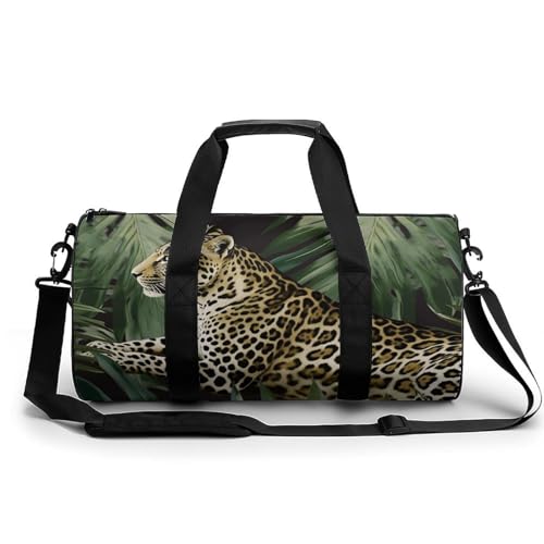 LQPMNK Fitness Tasche, Leopard Palmblatt Print Wiederverwendbare Turnbeutel Sport Reise Fitness Tasche Essentials Gym Bag mit Schuhfach, 45.0 cm/22.9 cm/22.9 cm/22.9 cm, Style, Style, 45.0 cm/22.9 LQPMNK Fitness Tasche, Leopard Palmblatt Print Wiederverwendbare Turnbeutel Sport Reise Fitness Tasche Essentials Gym Bag mit Schuhfach, 45.0 cm/22.9 cm/22.9 cm/22.9 cm, Style, Style, 45.0 cm/22.9 von LQPMNK