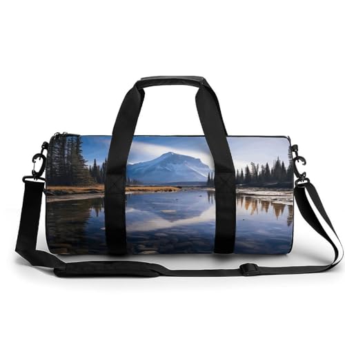LQPMNK Fitness Tasche, Magnificent View in Banff Print Wiederverwendbarer Turnbeutel Sport Reise Fitness Tasche Essentials Gym Bag mit Schuhfach, 45.0 cm/22.9 cm/22.9 cm/22.9 cm, Style, Style, 45.0 von LQPMNK
