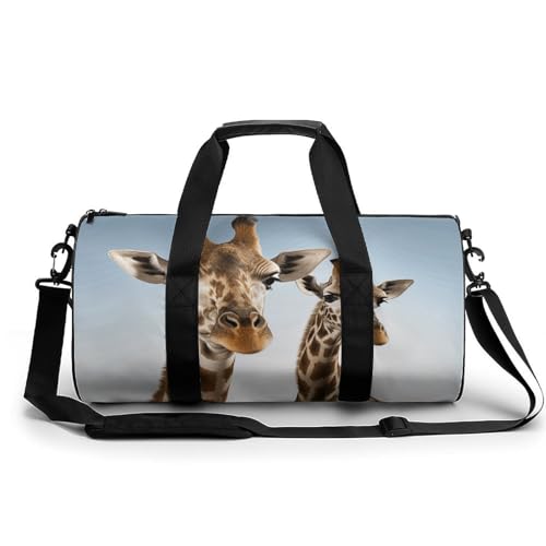LQPMNK Fitness Tasche, Necks of Giraffe Print Wiederverwendbare Turnbeutel Sport Reise Fitness Tasche Essentials Gym Bag mit Schuhfach, 45.0 cm/22.9 cm/22.9 cm/22.9 cm, Style, Style, 45.0 cm/22.9 von LQPMNK