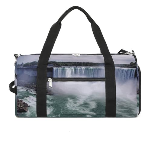LQPMNK Fitness Tasche, Niagara Falls Print Wiederverwendbare Turnbeutel Sport Reise Fitness Tasche Essentials Gym Bag mit Schuhfach, Style, Style, One Size, Stil:, Einheitsgröße von LQPMNK