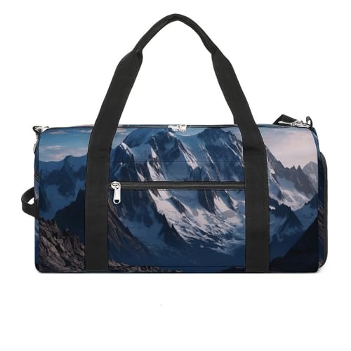 LQPMNK Fitness Tasche, Schmelzender Schnee Berg Druck Wiederverwendbare Turnbeutel Sport Reise Fitness Tasche Essentials Gym Bag mit Schuhfach, Stil, Stil, Einheitsgröße, Stil:, Einheitsgröße von LQPMNK