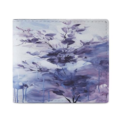 LQPMNK Geldbörse aus PU-Leder, Lavendel, abstrakte Malerei, mit mehreren Steckplätzen, elegante Geldbörse, Business-Geldbörse, Reisebrieftasche, Bifold-Brieftasche, Stil, Einheitsgröße, von LQPMNK