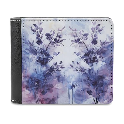LQPMNK Geldbörse aus PU-Leder, Lavendel, abstrakte Malerei, mit mehreren Steckplätzen, elegante Geldbörse, Business-Geldbörse, Reisebrieftasche, Bifold-Brieftasche, Stil, Einheitsgröße, von LQPMNK