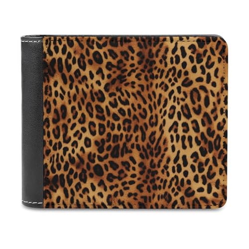 LQPMNK Geldbörse aus PU-Leder, Leopardenmuster mit mehreren Steckplätzen, elegante Geldbörse, Business-Geldbörse, Reisebrieftasche, Bifold-Brieftasche, Stil, Einheitsgröße, minimalistisch, Stil:, von LQPMNK