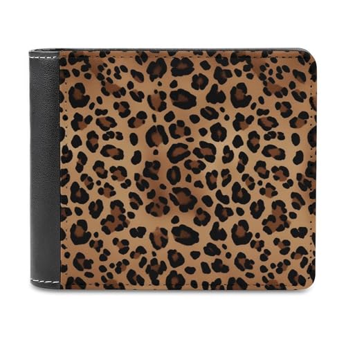 LQPMNK Geldbörse aus PU-Leder, Leopardenmuster mit mehreren Steckplätzen, elegante Geldbörse, Business-Geldbörse, Reisebrieftasche, Bifold-Brieftasche, Stil, Einheitsgröße, minimalistisch, Stil:, von LQPMNK