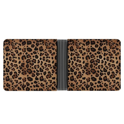 LQPMNK Geldbörse aus PU-Leder, Leopardenmuster mit mehreren Steckplätzen, elegante Geldbörse, Business-Geldbörse, Reisebrieftasche, Bifold-Brieftasche, Stil, Einheitsgröße, minimalistisch, Stil:, von LQPMNK