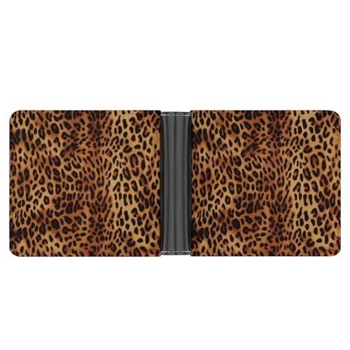 LQPMNK Geldbörse aus PU-Leder, Leopardenmuster mit mehreren Steckplätzen, elegante Geldbörse, Business-Geldbörse, Reisebrieftasche, Bifold-Brieftasche, Stil, Einheitsgröße, minimalistisch, Stil:, von LQPMNK