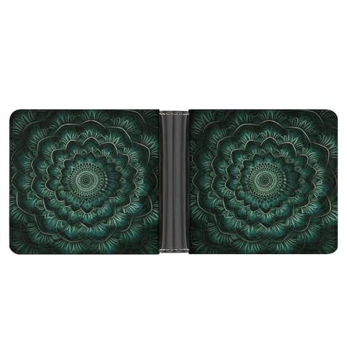 LQPMNK Geldbörse aus PU-Leder, Lotus- und Vortex-Druck, Geldbörse mit mehreren Steckplätzen, elegante Geldbörse, Business-Geldbörse, Reisebrieftasche, Bifold-Brieftasche, Stil, Einheitsgröße, von LQPMNK