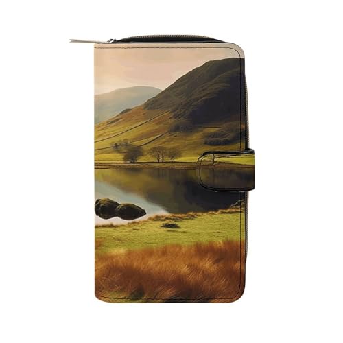 LQPMNK Geldbörse aus PU-Leder, Motiv: Lake District National Park mit mehreren Steckplätzen, elegante Geldbörse, Business-Geldbörse, Reisebrieftasche, Bifold Wallet, Stil, 19,7 x 11 x 3,5 cm, von LQPMNK