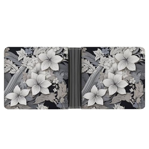 LQPMNK Geldbörse aus PU-Leder, aufwendiges Blumenmuster mit mehreren Steckplätzen, elegante Geldbörse, Business-Geldbörse, Reisebrieftasche, Bifold Wallet, Stil, Einheitsgröße, minimalistisch, Stil:, von LQPMNK