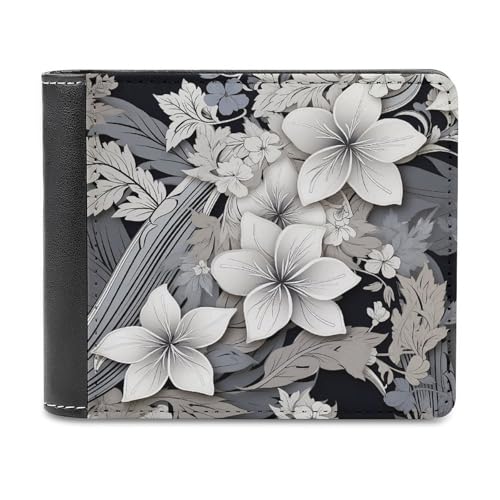 LQPMNK Geldbörse aus PU-Leder, aufwendiges Blumenmuster mit mehreren Steckplätzen, elegante Geldbörse, Business-Geldbörse, Reisebrieftasche, Bifold Wallet, Stil, Einheitsgröße, minimalistisch, Stil:, von LQPMNK