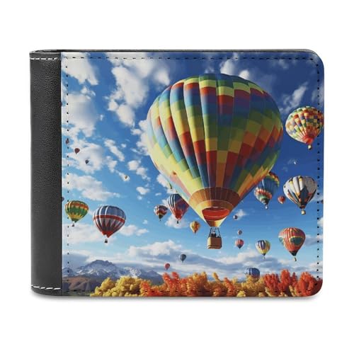 LQPMNK Geldbörse aus PU-Leder, buntes Heißluftballon-Druck, Geldbörse mit mehreren Fächern, elegante Geldbörse, Business-Geldbörse, Reise-Geldbörse, Stil, Einheitsgröße, minimalistisch, Stil:, LQPMNK Geldbörse aus PU-Leder, buntes Heißluftballon-Druck, Geldbörse mit mehreren Fächern, elegante Geldbörse, Business-Geldbörse, Reise-Geldbörse, Stil, Einheitsgröße, minimalistisch, Stil:, von LQPMNK