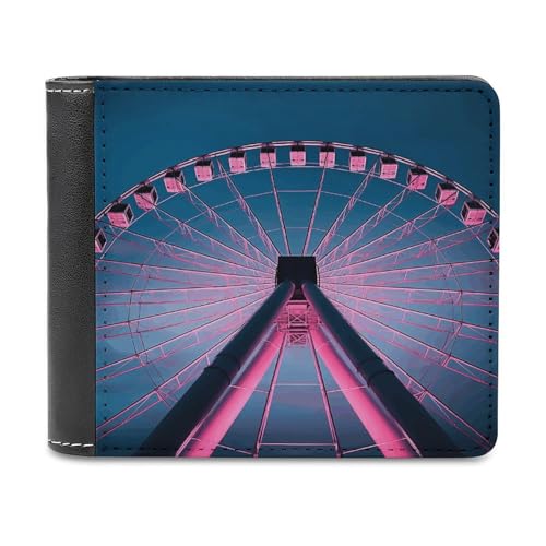 LQPMNK Geldbörse aus PU-Leder, großes Riesenraddruck, Geldbörse mit mehreren Steckplätzen, elegante Geldbörse, Business-Brieftasche, Reisebrieftasche, Bifold Wallet, Stil, Einheitsgröße, von LQPMNK