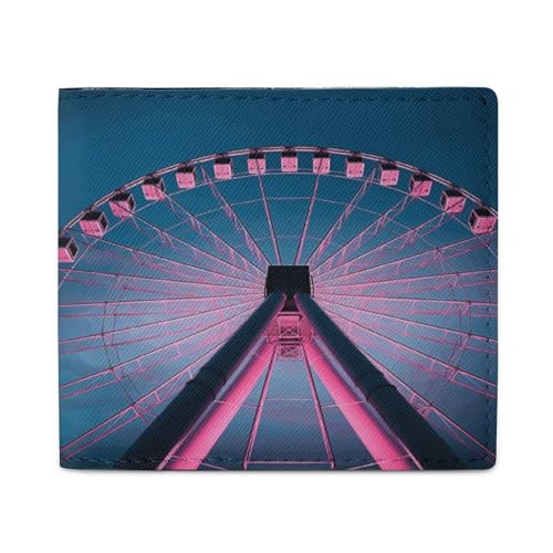 LQPMNK Geldbörse aus PU-Leder, großes Riesenraddruck, Geldbörse mit mehreren Steckplätzen, elegante Geldbörse, Business-Brieftasche, Reisebrieftasche, Bifold Wallet, Stil, Einheitsgröße, von LQPMNK