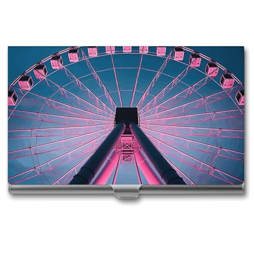 LQPMNK Kartenetui aus Metall, Großes Riesenrad Druck Professionelles Kartenetui Premium Kartenetui Leicht Kartenhalter Pocket Kartenetui, Stil: von LQPMNK