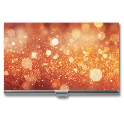 LQPMNK Kartenetui aus Metall, Hellorange Druck Professionelles Kartenetui Premium Kartenetui Leicht Kartenhalter Pocket Kartenetui, Stil, Stil: von LQPMNK