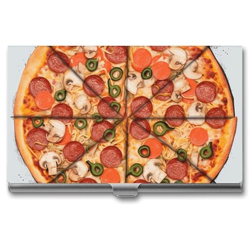 LQPMNK Kartenetui aus Metall, I Love Pizza Druck Professionelles Kartenetui Premium Kartenetui Leicht Kartenhalter Pocket Kartenetui, Stil: von LQPMNK