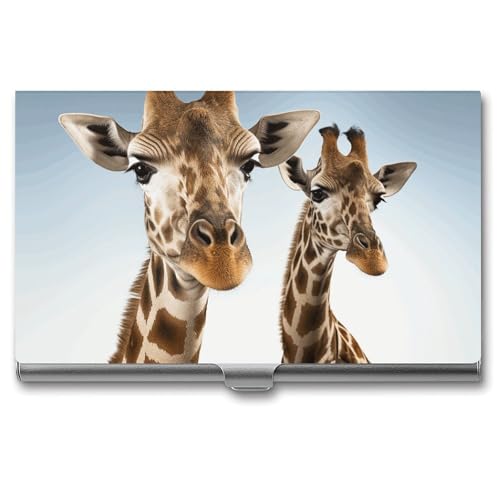 LQPMNK Kartenetui aus Metall, Necks of Giraffe Print Professionelles Kartenetui Premium Kartenetui Leicht Kartenhalter Pocket Card Case, Stil: von LQPMNK