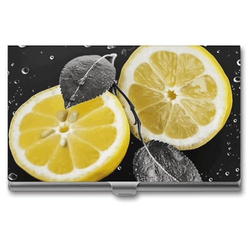 LQPMNK Kartenetui aus Metall, Zitronendruck Professionelles Kartenetui Premium Kartenetui Leicht Kartenhalter Pocket Kartenetui, Stil, Stil: von LQPMNK