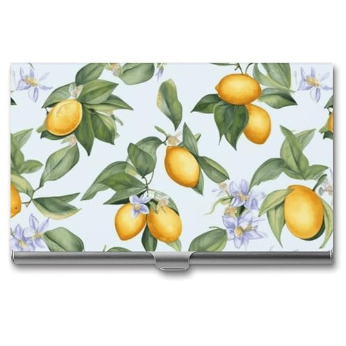 LQPMNK Kartenetui aus Metall, Zitronenmuster Druck Professionelles Kartenetui Premium Kartenetui Leicht Kartenhalter Pocket Kartenetui, Stil: von LQPMNK