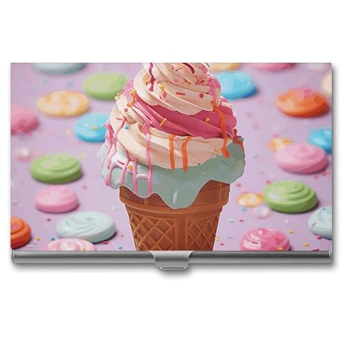 LQPMNK Kartenetui aus Metall, viele Farben, Eiscreme-Druck, professionelles Kartenetui, Premium-Kartenetui, leicht, Kartenhalter, Taschenetui, Stil: LQPMNK Kartenetui aus Metall, viele Farben, Eiscreme-Druck, professionelles Kartenetui, Premium-Kartenetui, leicht, Kartenhalter, Taschenetui, Stil: von LQPMNK