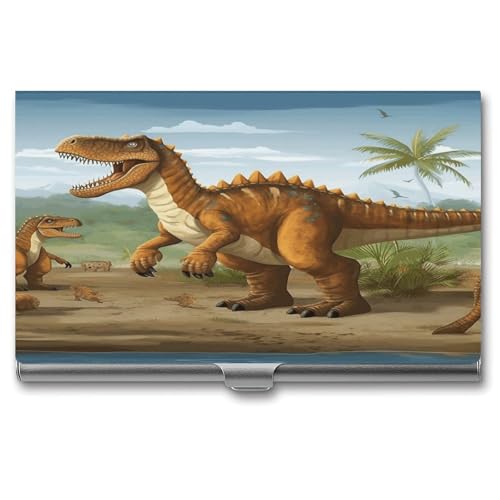 LQPMNK Metall Kartenetui, Jurassic Period Dinosaurier Print Professionelles Kartenetui Premium Kartenetui Leicht Kartenhalter Pocket Card Case, Stil, Stil: von LQPMNK