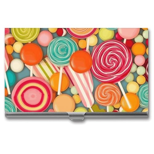 LQPMNK Metall Kartenetui, Lutscher Muster Drucken Professionelle Kartenhülle Premium Kartenetui Leicht Kartenhalter Pocket Card Case, Stil: von LQPMNK