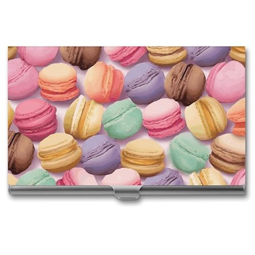 LQPMNK Metall Kartenetui, Macaron Biscuit Flavored Pastries Print Professional Card Case Premium Card Case Lightweight Card Holder Pocket Card Case, Style, Stil: von LQPMNK