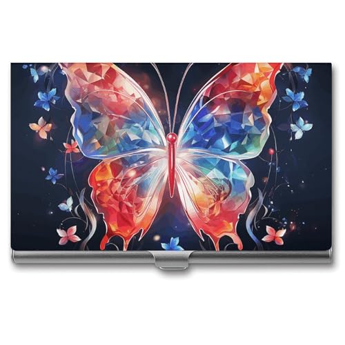 LQPMNK Metall Kartenetui, Musica Schmetterling Druck Professionelles Kartenetui Premium Kartenetui Leicht Kartenhalter Pocket Card Case, Stil: von LQPMNK