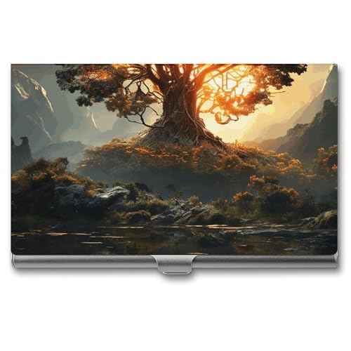 LQPMNK Metall Kartenetui, Natural Beauties Print Professionelles Kartenetui Premium Kartenetui Leicht Kartenhalter Pocket Kartenetui, Stil, Stil: von LQPMNK