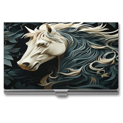 LQPMNK Metall Kartenetui, Pferde Muster Druck Profi Kartenetui Premium Kartenetui Leicht Kartenhalter Pocket Kartenetui, Stil: von LQPMNK