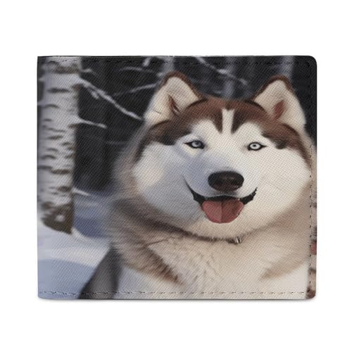 LQPMNK PU Leder Geldbörse, Huskies Print Wallet mit mehreren Steckplätzen Elegante Brieftasche Business Wallet Travel Wallet Bifold Wallet Stil One Size Minimalistisch, Stil:, Einheitsgröße, von LQPMNK