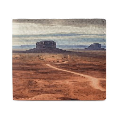 LQPMNK PU Leder Geldbörse, Monument Valley Print Wallet mit mehreren Steckplätzen Elegante Brieftasche Business Wallet Travel Wallet Bifold Wallet Stil One Size Minimalistisch, Stil:, Einheitsgröße, von LQPMNK