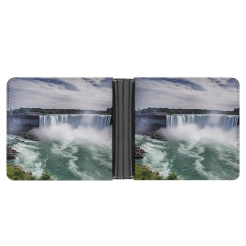 LQPMNK PU Leder Geldbörse, Niagara Falls Print Wallet mit mehreren Steckplätzen Elegante Brieftasche Business Wallet Travel Wallet Bifold Wallet Stil One Size Minimalistisch, Stil:, Einheitsgröße, von LQPMNK