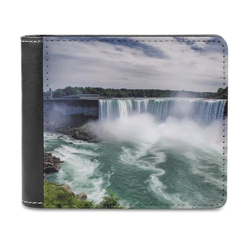 LQPMNK PU Leder Geldbörse, Niagara Falls Print Wallet mit mehreren Steckplätzen Elegante Brieftasche Business Wallet Travel Wallet Bifold Wallet Stil One Size Minimalistisch, Stil:, Einheitsgröße, von LQPMNK