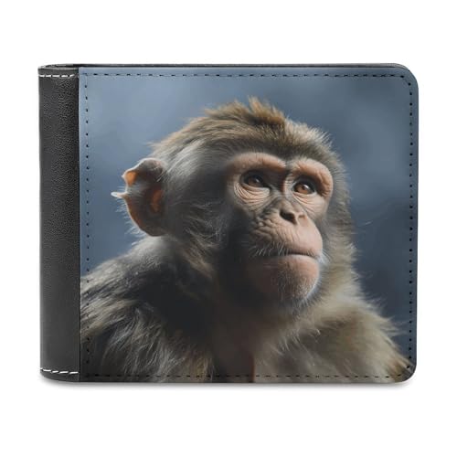 LQPMNK PU Leder Geldbörse Affe Druck Geldbörse mit mehreren Steckplätzen Elegante Brieftasche Business Wallet Reisebrieftasche Bifold Wallet Stil One Size Minimalistisch, Stil:, Einheitsgröße, von LQPMNK