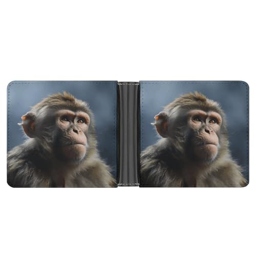LQPMNK PU Leder Geldbörse Affe Druck Geldbörse mit mehreren Steckplätzen Elegante Brieftasche Business Wallet Reisebrieftasche Bifold Wallet Stil One Size Minimalistisch, Stil:, Einheitsgröße, von LQPMNK