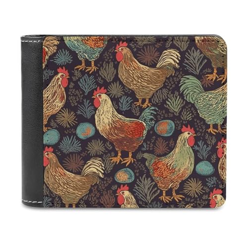 LQPMNK PU Leder Geldbörse Huhn Druck Geldbörse mit mehreren Steckplätzen Elegante Brieftasche Business Wallet Travel Wallet Bifold Wallet Stil One Size Minimalistisch, Stil:, Einheitsgröße, von LQPMNK