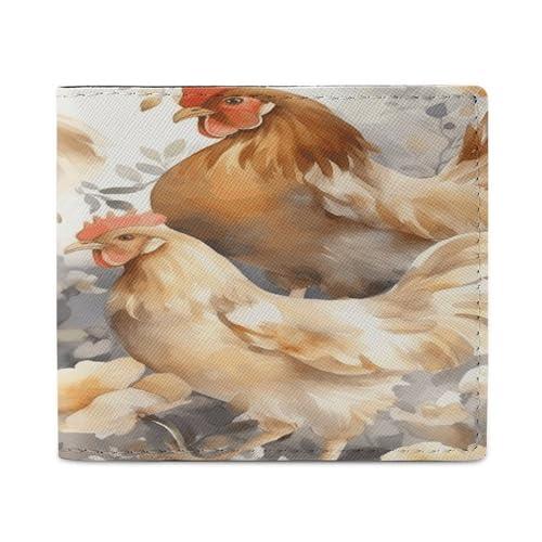 LQPMNK PU Leder Geldbörse Huhn Ente Druck Geldbörse mit mehreren Steckplätzen Elegante Brieftasche Business Wallet Reisebrieftasche Bifold Wallet Stil One Size Minimalistisch, Stil:, Einheitsgröße, von LQPMNK