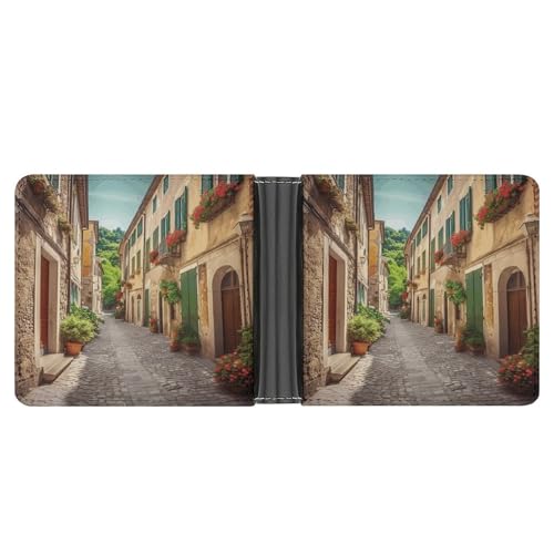LQPMNK PU Leder Geldbörse Italien Straßendruck Geldbörse mit mehreren Steckplätzen Elegante Brieftasche Business Wallet Reisebrieftasche Bifold Wallet Stil One Size Minimalistisch, Stil:, von LQPMNK
